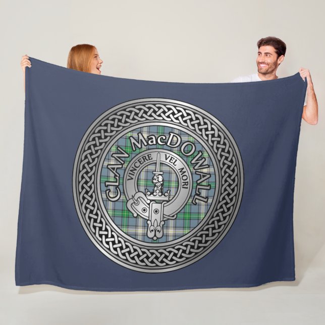 Clan MacDowall Wappen & Tartan Knot Fleecedecke (Beispiel)