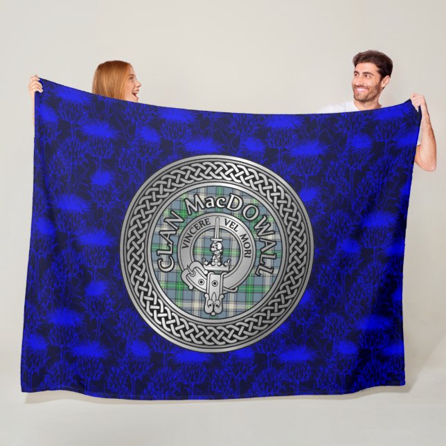 Clan MacDowall Wappen & Tartan Knot Fleecedecke (Beispiel)