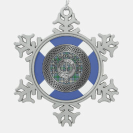 Clan MacDowall Wappen & Tartan Knot Schneeflocken Zinn-Ornament