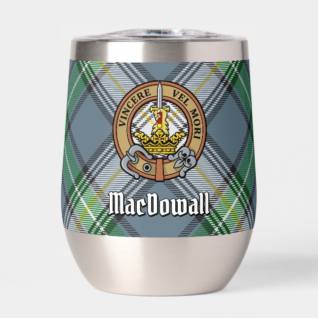Clan MacDowall Wappen über Tartan (Vorderseite)