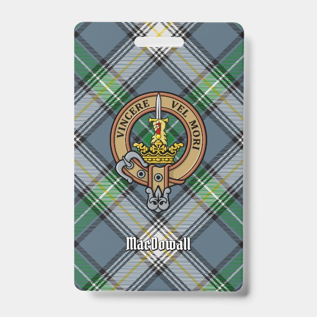 Clan MacDowall Wappen über Tartan Ausweis (Vorderseite)
