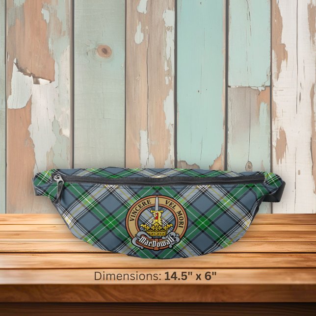 Clan MacDowall-Wappen über Tartan Bauchtasche (Von Creator hochgeladen)
