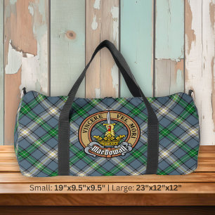 Clan MacDowall-Wappen über Tartan Duffle Bag