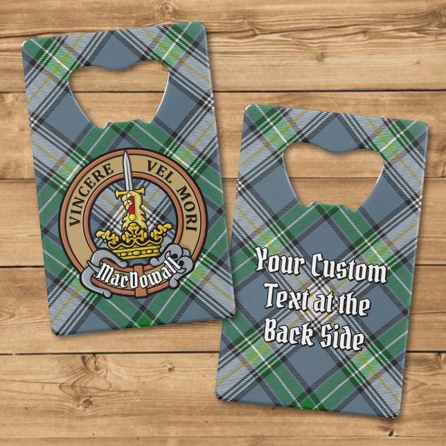 Clan MacDowall Wappen über Tartan Geldbeutel Flaschenöffner (Von Creator hochgeladen)