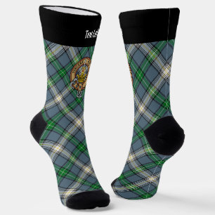 Clan MacDowall Wappen über Tartan Socken