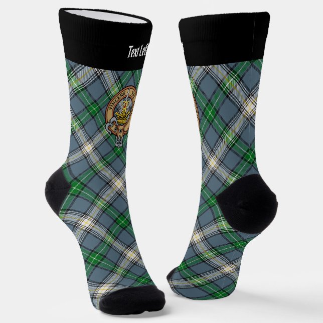 Clan MacDowall Wappen über Tartan Socken (Gewinkelt)