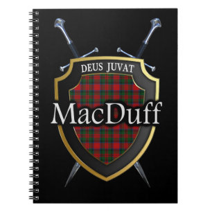 Clan MacDuff Tartan-Schild u. Schwerter Notizblock
