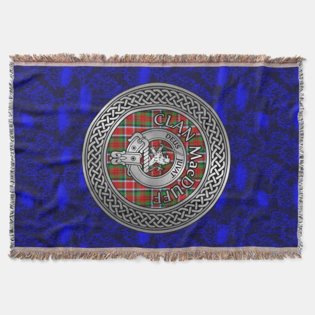 Clan MacDuff Wappen & Tartan Knot Decke (Vorderseite)