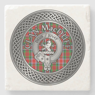 Clan MacDuff Wappen & Tartan Knot Steinuntersetzer
