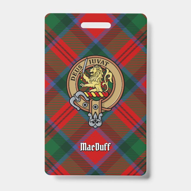 Clan MacDuff Wappen über Tartan Ausweis (Vorderseite)