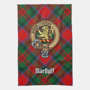Clan MacDuff Wappen über Tartan Geschirrtuch
