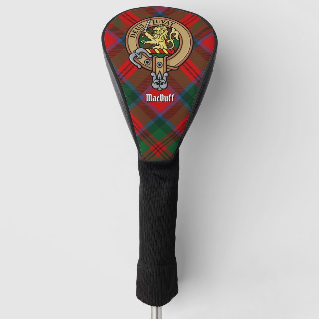 Clan MacDuff Wappen über Tartan Golf Headcover (Vorderseite)