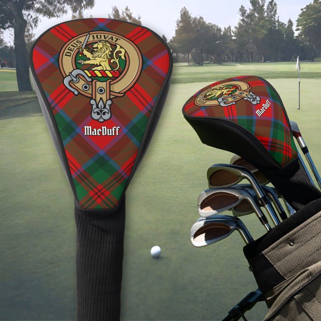 Clan MacDuff Wappen über Tartan Golf Headcover (Von Creator hochgeladen)