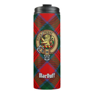 Clan MacDuff Wappen über Tartan Thermosbecher