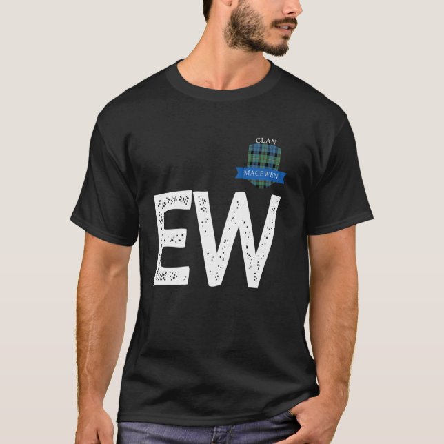 Clan MacEwen E und W Family Matching T-Shirt (Vorderseite)