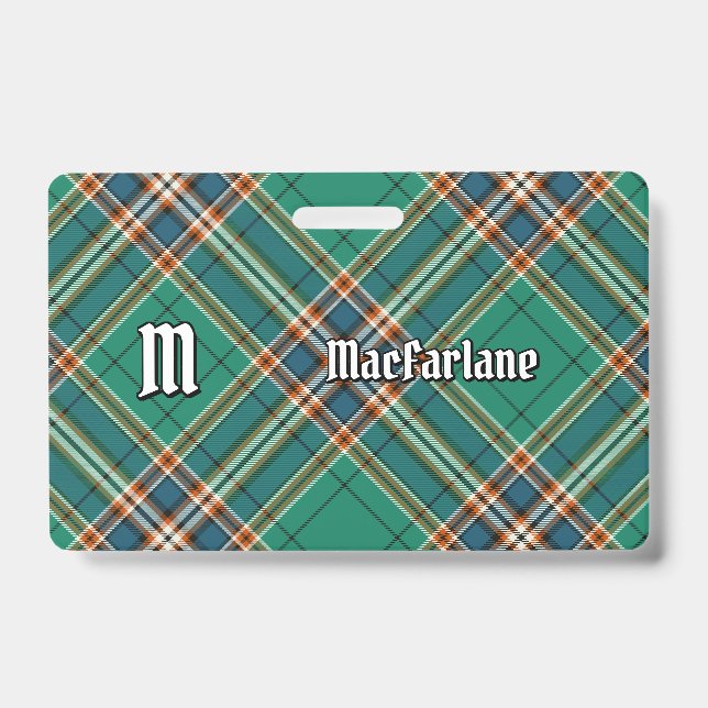 Clan MacFarlane Ancient Hunting Tartan Ausweis (Vorderseite)