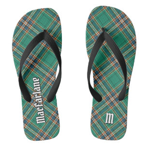Clan MacFarlane Ancient Hunting Tartan Flip Flops