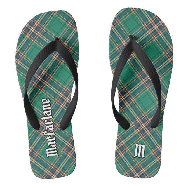 Clan MacFarlane Ancient Hunting Tartan Flip Flops (Fußbett)
