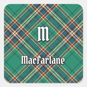 Clan MacFarlane Ancient Hunting Tartan Quadratischer Aufkleber
