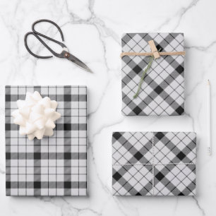 Clan MacFarlane Black and White Tartan Geschenkpapier Set