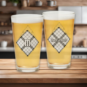Clan MacFarlane Black and White Tartan Glas