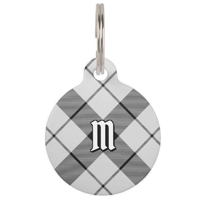 Clan MacFarlane Black and White Tartan Haustiermarke (Vorderseite)
