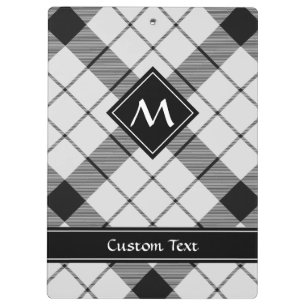 Clan MacFarlane Black and White Tartan Klemmbrett