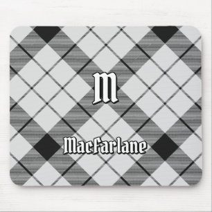 Clan MacFarlane Black and White Tartan Mousepad