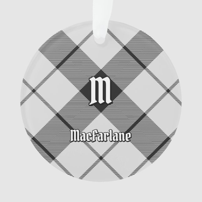 Clan MacFarlane Black and White Tartan Ornament (Vorderseite)