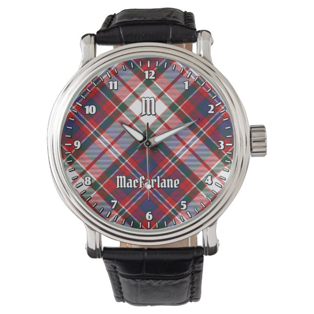 Clan MacFarlane Dress Tartan Armbanduhr (Vorderseite)