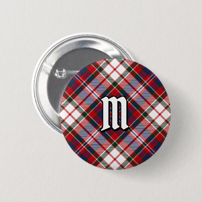 Clan MacFarlane Dress Tartan Button (Vorne & Hinten)