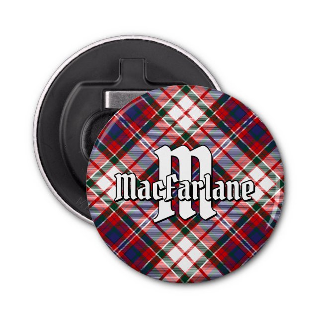 Clan MacFarlane Dress Tartan Flaschenöffner (Vorderseite)