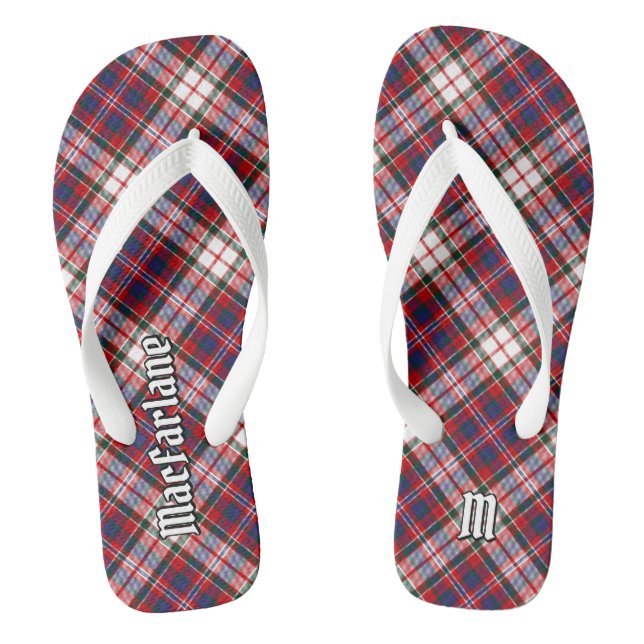Clan MacFarlane Dress Tartan Flip Flops (Fußbett)