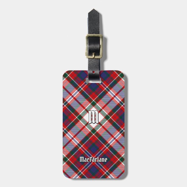 Clan MacFarlane Dress Tartan Gepäckanhänger (Vorderseite vertikal)