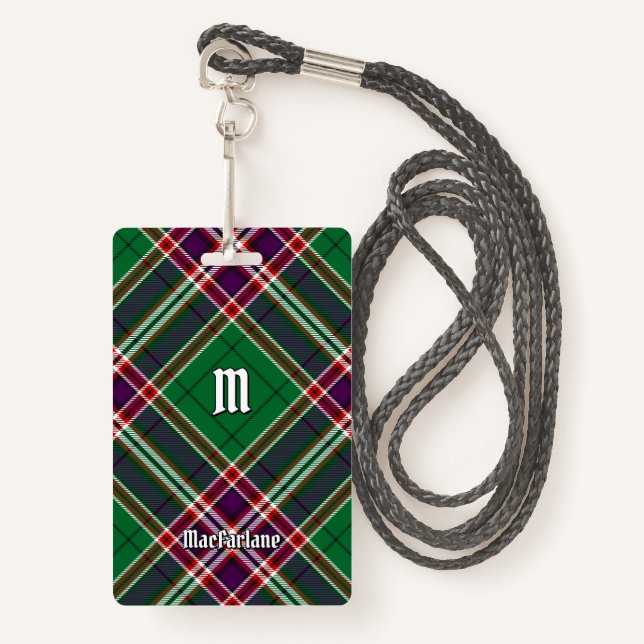 Clan MacFarlane Modern Hunting Tartan Ausweis (Vorderseite mit Schlüsselband)