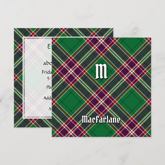 Clan MacFarlane Modern Hunting Tartan Einladung (Vorne/Hinten)