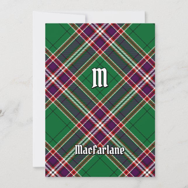 Clan MacFarlane Modern Hunting Tartan Einladung (Vorderseite)