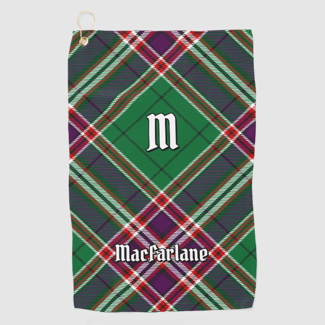 Clan MacFarlane Modern Hunting Tartan Golfhandtuch (Vorderseite)