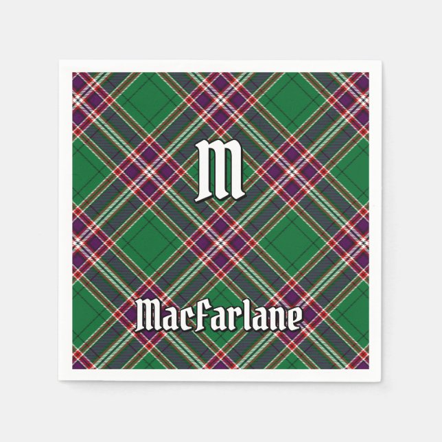 Clan MacFarlane Modern Hunting Tartan Serviette (Vorderseite)