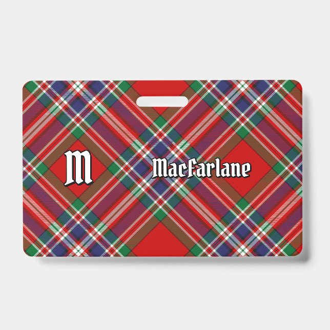 Clan MacFarlane Red Tartan Ausweis (Vorderseite)