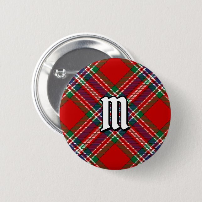 Clan MacFarlane Red Tartan Button (Vorne & Hinten)