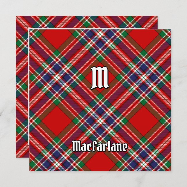 Clan MacFarlane Red Tartan Einladung (Vorne/Hinten)
