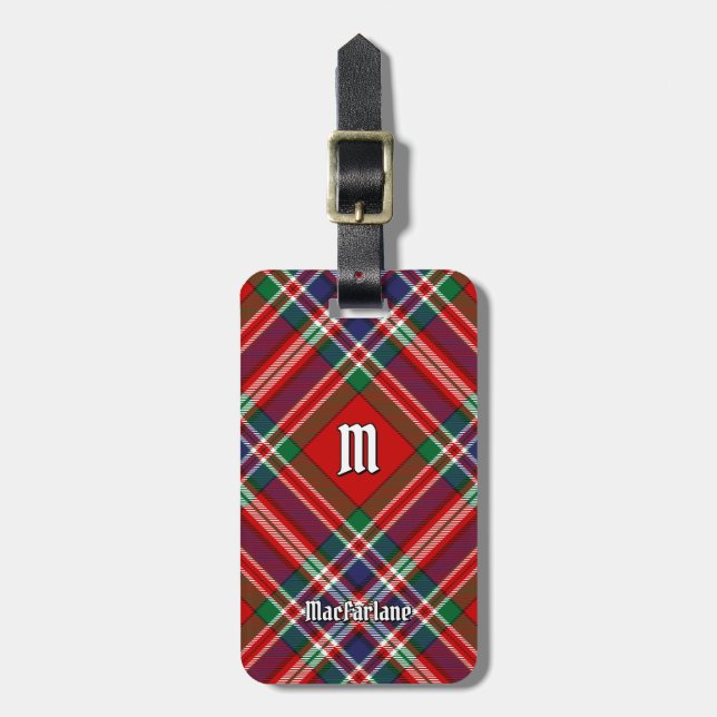 Clan MacFarlane Red Tartan Gepäckanhänger (Vorderseite vertikal)