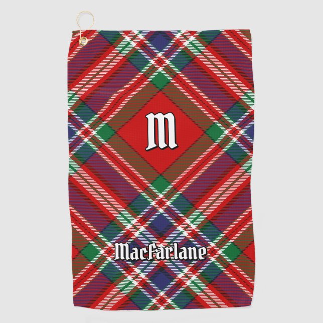 Clan MacFarlane Red Tartan Golfhandtuch (Vorderseite)