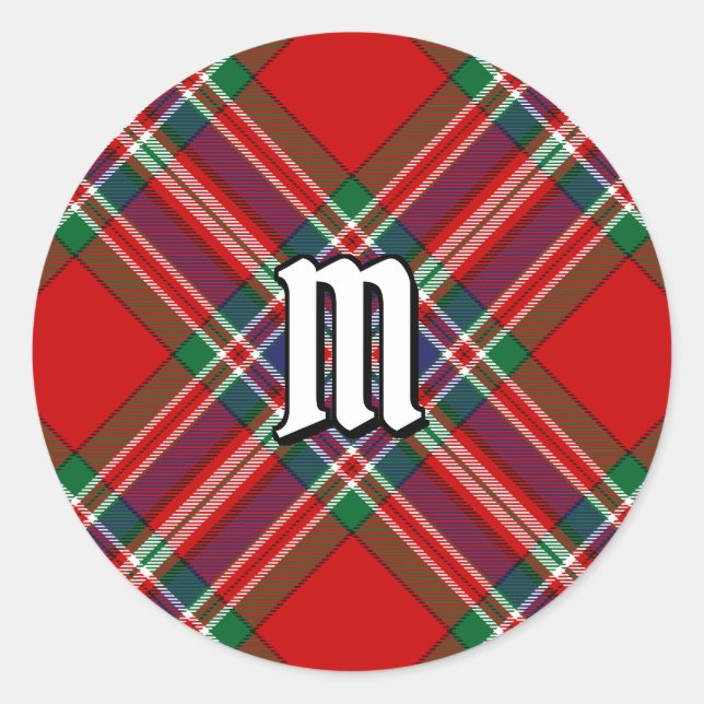 Clan MacFarlane Red Tartan Runder Aufkleber (Vorderseite)