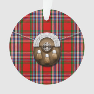 Clan MacFarlane roter Tartan und Sporran Ornament