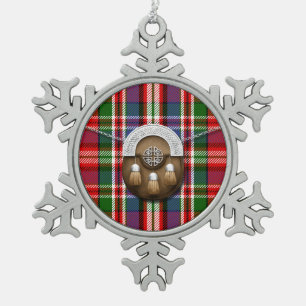 Clan MacFarlane roter Tartan und Sporran Schneeflocken Zinn-Ornament