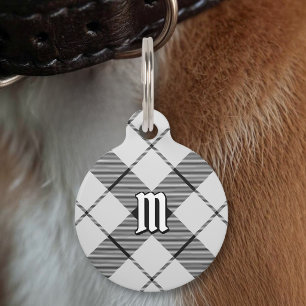 Clan MacFarlane Schwarz-Weiß-Tartan Haustiermarke