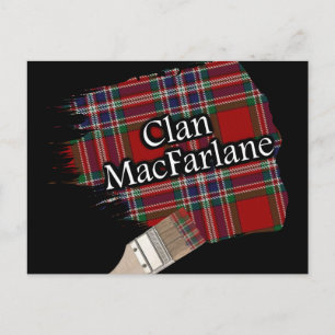 Clan MacFarlane Scottish Tartan Paint Brush Postkarte