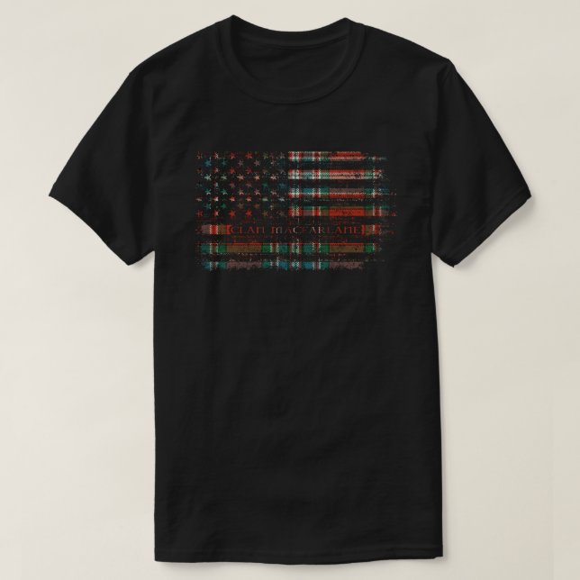 Clan MacFarlane Scottish tartan US Flaggenkilomete T-Shirt (Design vorne)